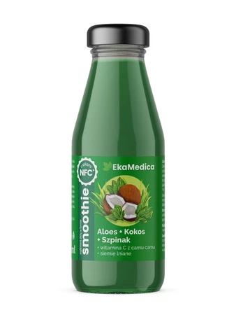 Ekamedica suplementy diety w formie smoothie Aloes-kokos-szpinak 250ml