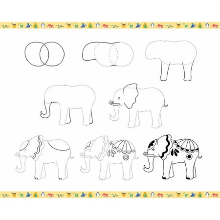 Janod Zestaw kreatywny Rysowanie krok po kroku Zwierzęta 20 rysunków 7+