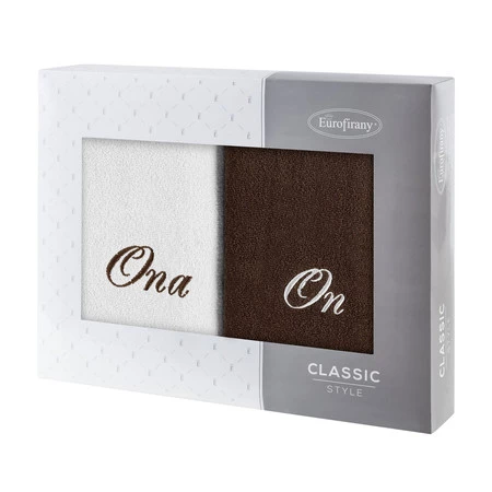 Komplet Ręczników On Ona 47 x 37 x 7 cm, Kremowy