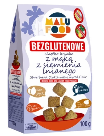 MALU FOOD Ciastka Kruche Lniane b/glutenu 100 g