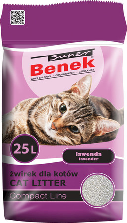 Super BENEK Compact Lawenda Żwirek bentonitowy 25l