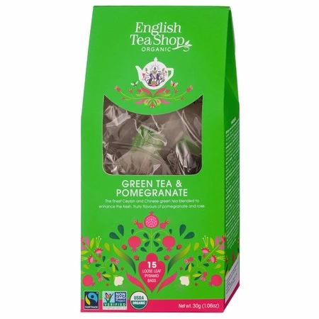 English Tea Shop, Herbata Green Tea & Pomegranate, 15 piramidek