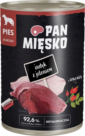 Pan Mięsko - Indyk z Jeleniem - mokra karma dla psa - 400g