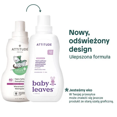 Attitude BABY LEAVES™, Sweet Lullaby, Płyn do płukania ubranek dziecięcych, 1L