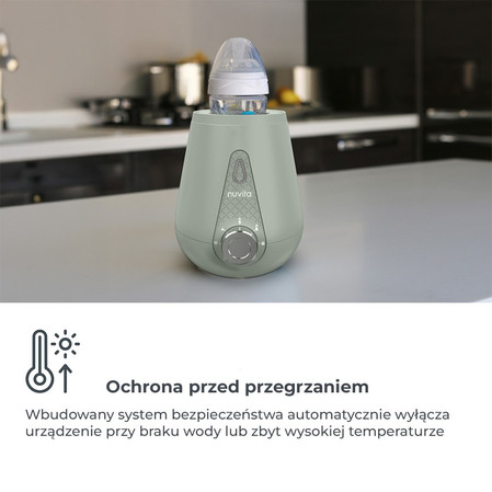 Nuvita, Podgrzewacz do butelek Dom&Auto, adapter samochodowy w zestawie, Szałwiowa Zieleń