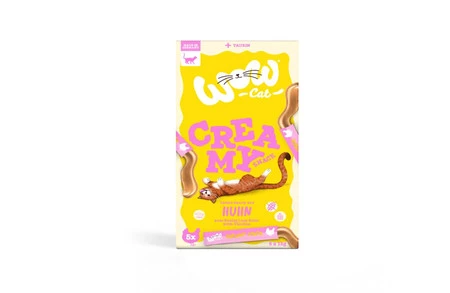 Zestaw 10x WOW CAT Creamy Snack Huhn - kremowa przekąska z kurczakiem (5x15g)