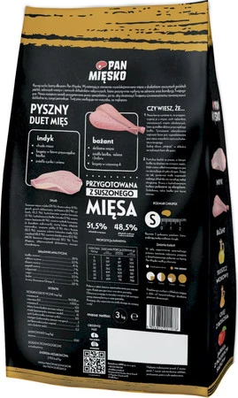 Pan Mięsko Indyk z bażantem S - sucha karma dla psa - 3kg
