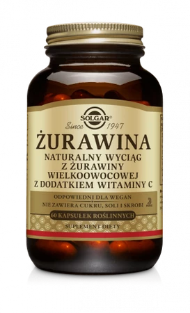 Solgar Żurawina - ekstrakt 400 mg z dodatkiem witaminy C 60 kaps.