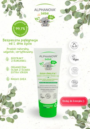 Alphanova Bebe, BIO Liniment, Krem Nawilżająco-oczyszczający 4w1, 200ml