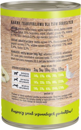 WIEJSKA ZAGRODA Kaczka z Gruszką bez zbóż 400g