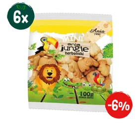 Zestaw: 6x Herbatniki szkolne Mini Jungle 100 g