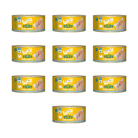 Zestaw 10x WOW CAT Huhn Garnelen - filety kurczaka z krewetkami (70g)