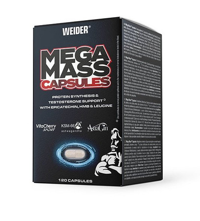 Weider Mega Mass Capsules odżywka okołotreningowa 120 kaps.