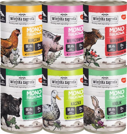 WIEJSKA ZAGRODA Pies Monobiałkowa Dzik 400g