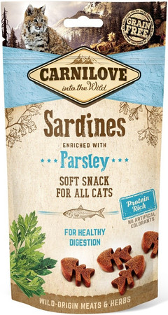 CARNILOVE CAT Soft Snack Sardine Parsley SARDYNKI 50g