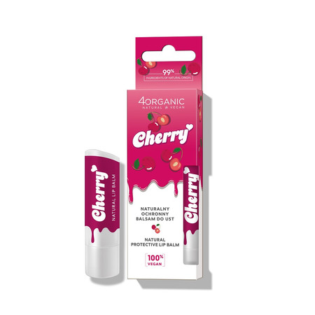 4Organic  Naturalny ochronny balsam do ust Cherry 5g