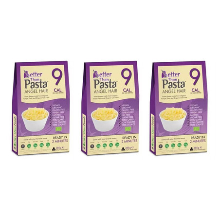 Zestaw 3x MAKARON (KONJAC TYPU NOODLE ANGEL HAIR) BEZGLUTENOWY BIO 385 g - BETTER THAN FOODS