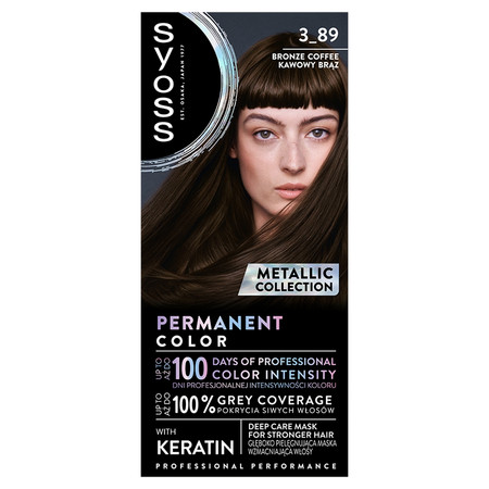 Permanent Color Metallic Collection farba do włosów trwale koloryzująca 3-89 Kawowy Brąz