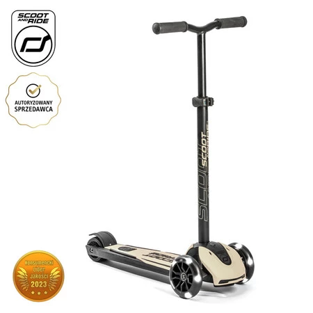 SCOOTANDRIDE Highwaykick 5 LED Hulajnoga trójkołowa balansowa ze świecącymi kółkami 5+ Ash