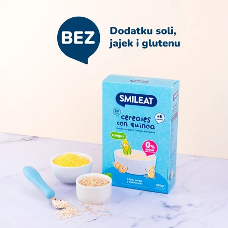 Smileat, BIO Kaszka bezglutenowa dla niemowląt z komosą ryżową 4m+, 200g