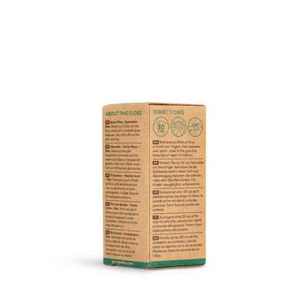 Georganics, Naturalna nić dentystyczna w szklanym opakowaniu Zero Waste, do codziennej pielęgnacji, smak zielonej mięty, 50 m