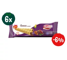 Zestaw: 6x RURKI KUKURYDZIANE NADZIEWANE KREMEM KAKAOWYM BEZGLUTENOWE 18 g - BALILA
