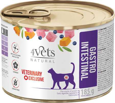 4VETS Natural GASTRO INTESTINAL dla kota 185g