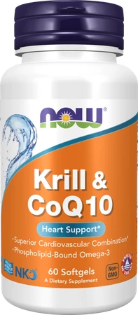 NOW FOODS Neptune Krill & Q10 - Olej z kryla 500 mg z Koenzymem Q10 50 mg (60 kaps.)