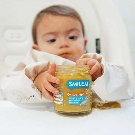 Smileat, BIO Słoiczek z groszkiem i łososiem, małe kawałki 10m+, 230g