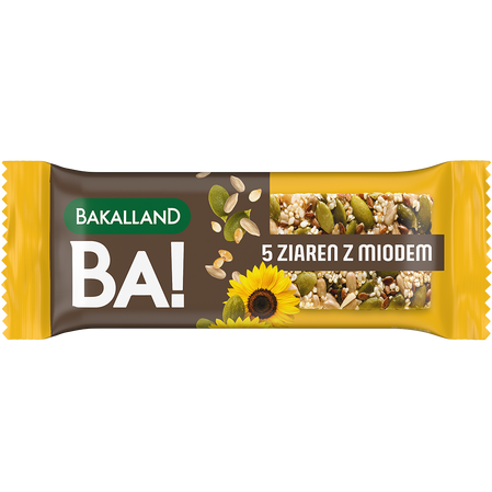 Zestaw: 10x Bakalland Ba! Baton zbożowy 5 ziaren z miodem 40g