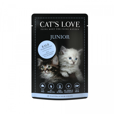 Zestaw 10x CAT'S LOVE Junior Kalb - cielęcina w naturalnej galaretce (85g)