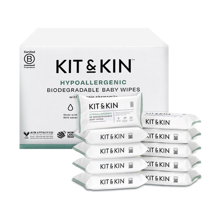 Kit & Kin, Chusteczki nawilżane dla dzieci, 60 szt.