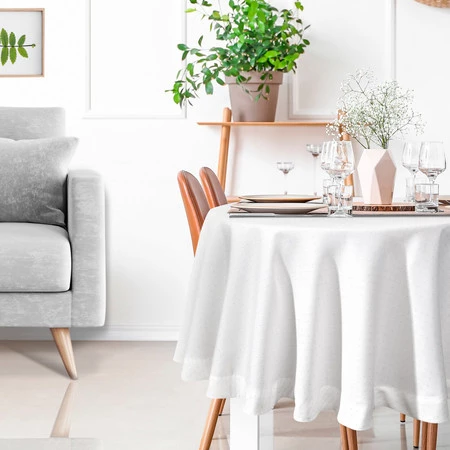 OBRUS ELLEN O 150 CM BIAŁY