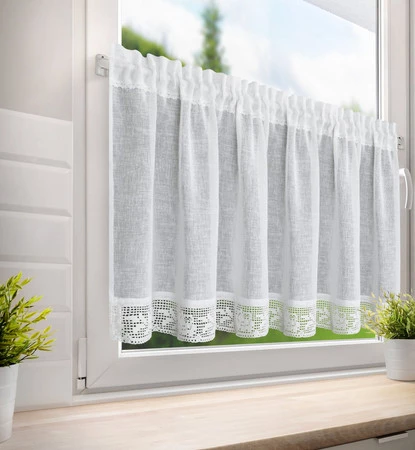 Firana gotowa Lari na Taśmie 150 x 60 cm, Biały