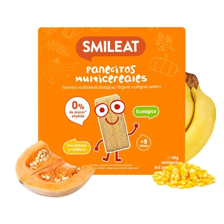 Smileat, BIO Chrupkie pieczywo z bananem i dynią, bez cukru 8m+, 60g