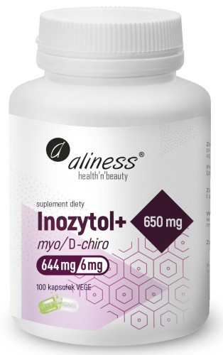 Aliness Inozytol myo/D-chiro, 650mg + B6 x 100 Vege caps. - Nabea.pl