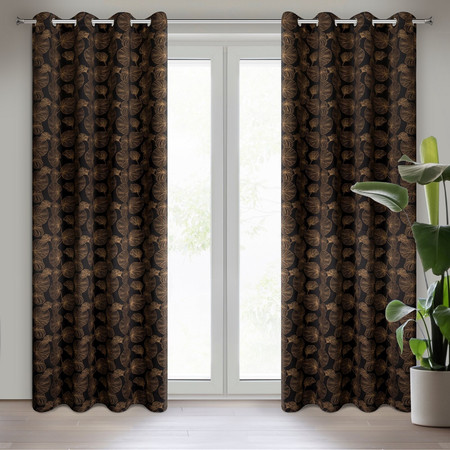 ZASŁONA GOTOWA MARIGOLD 140 X 250 CM CZARNY