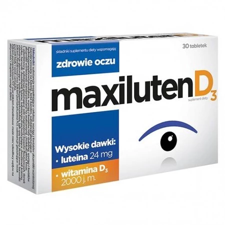 Aflofarm – Maxiluten D3, Suplement diety, na wzrok, tabletki – 30 sztuk