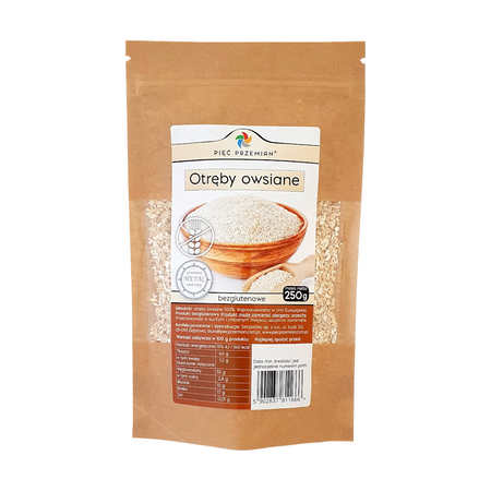 PIĘĆ PRZEMIAN Otręby owsiane bezglutenowe 250g