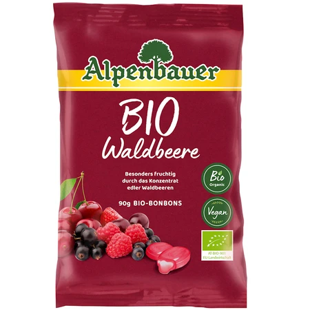 ALPENBAUER CUKIERKI Z NADZIENIEM O SMAKU OWOCÓW LEŚNYCH BIO 90 g
