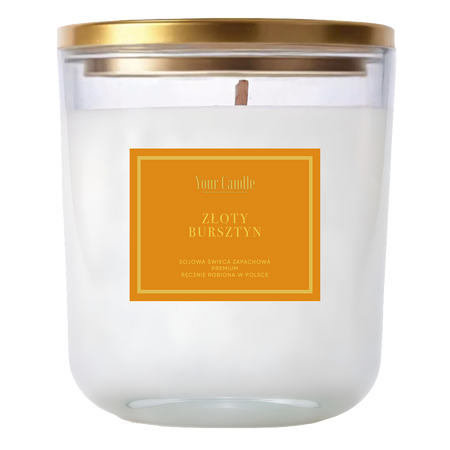 ŚWIECA SOJOWA ZAPACHOWA ZŁOTY BURSZTYN 180 ml - YOUR CANDLE