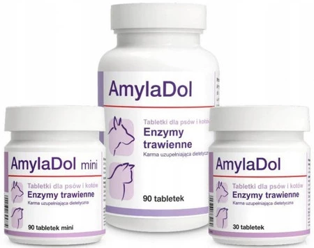 DOLFOS AmylaDol Mini Enzymy trawienne dla psów i kotów 90szt