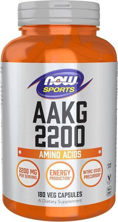 Now Foods AAKG 2200 mg Arginina 180 kaps. vege