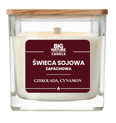 Big Nature Świeca sojowa o zapachu CZEKOLADA-CYNAMON 220 g