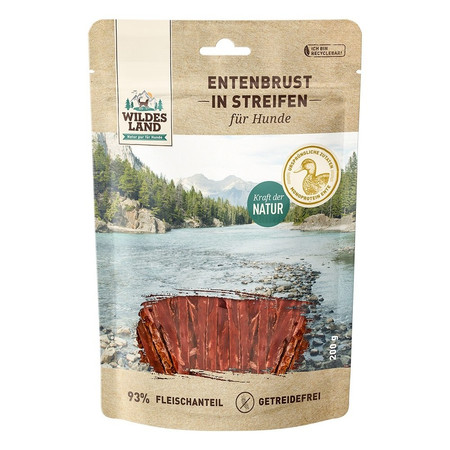 WILDES LAND DOG Entenbrust in Streifen - filet z piersi kaczki w paskach - przysmaki mięsne dla psa (200g)