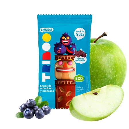 Smileat Triboo, BIO Sminolas, Żelki owocowe bez cukru Jabłko i Jagoda, 25g