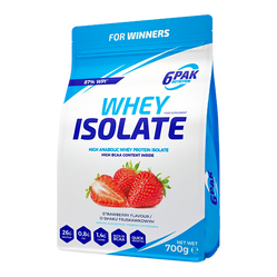 6PAK WHEY ISOLATE odżywka białkowa Izolat 700 g smak truskawka