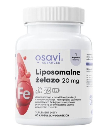 Osavi Liposomalne Żelazo, 20mg - 60 kaps.