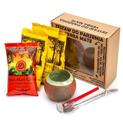Yerba Mate Green Zestaw 4 × 50 g yerba mate + matero + bombilla + termometr