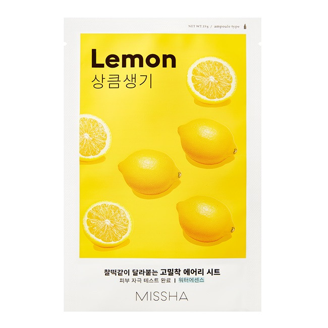Airy Fit Sheet Mask rozjaśniająca maseczka w płachcie z ekstraktem z cytryny Lemon 19ml - Nabea.pl